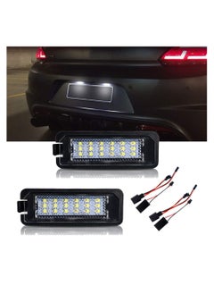 اشتري 18 SMD LED License Light Lamps,2PCS LED License Plate Light Lamps SMD LED Number Plate Illumination Car License Plate LED Lights for VW Golf MK4 MK5 MK6 Passat Polo CC Eos Scirocco  License Plates في السعودية