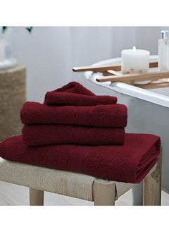 Buy Daffodil (Burgundy) Premium Bath Towel (70x140 Cm-Set of 1) 100% Cotton, Highly Absorbent and Quick dry, Hotel and Spa Quality Bath linen with Stripe Diamond Dobby-500 Gsm in UAE