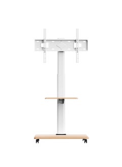 اشتري Rolling TV Floor Stand for 26 to 70 inch TVs with 2-Shelf Storage Trays,Portable Mobile Cart with Wheels, with Swivel Mount,Corner Universal Stands for Bedroom, Outdoor في السعودية