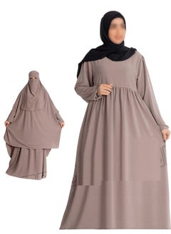 Buy Edna material is Royal, 3 pieces, an abaya, a cap and a niqab, one size, can be worn up to 110 kilos for women. in Egypt