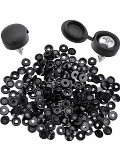 اشتري Fold Over Screw Snap Covers, Hinged Screw Cover Caps, Plastic Screw Caps Fold Screw Snap Covers Washer Flip Tops - 100 Pcs في السعودية