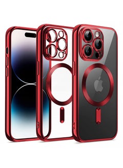 Buy Magnetic Clear for iPhone 15 Pro Max Case with MagSafe Integrated Camera Protection Glass Silicone Cover Slim Thin Non Yellowing Anti Fingerprint Scratch Wireless Charging in Egypt