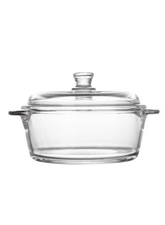 Buy 2050ML Glass Cereal Bowl Clear Oatmeal Bowl Small Glass Bowl for Breakfast Cooking,Small Casserole Dish Round Baking Dish with Lid, Microwave, Dishwasher, Oven, Stove S in UAE
