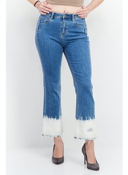 اشتري Women Regular Fit Washed Non Stretchable Denim, Blue في الامارات