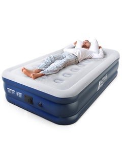 Buy Air Bed Premium Single Size Inflatable Mattress With a Built In Electric Pump And Pillow (Twin) 99 x 187 x 53 cm in UAE