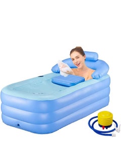 Buy Foldable Portable Free-Standing Inflatable Adult Bath Tub and Blow-Up SPA Bathtub Barrel for Adult Spa with Air Pump in Saudi Arabia