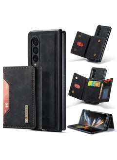 Buy Wallet Case for Samsung Galaxy Z Fold 3, DG.MING Premium Leather Phone Case Back Cover Magnetic Detachable with Trifold Wallet Card Holder Pocket (Black) in Egypt