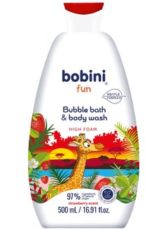 Buy Bobini Fun Bubble Bath&Body Wash Strawberry 500Ml in Egypt