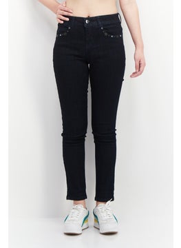 اشتري Women Super Skinny Fit Embellished Stretchable Jeans, Denim Blue في الامارات