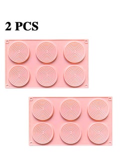 Buy 2PCS Round Spiral Swirl Shape 3D Chocolate Cupcake Cake Mould Pink 30 x 17cm in Saudi Arabia