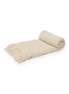 Buy Edison Throw, Off White - 127X152 Cm in UAE