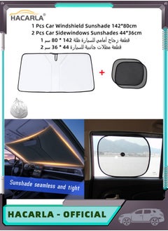 Buy 1 Pcs Car Windshield Sunshade Length 142 Width 80cm And 2 Pcs Car Sidewindows Sunshades Suction Cup Length 44 Width 36cm To Keep Your Vehicle Cool Blocks UV Rays For Most Cars SUVs MPVs in UAE