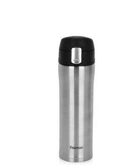 Buy Double Wall Vacuum Travel Mug 450 ml, Black Color Stainless Steel in UAE