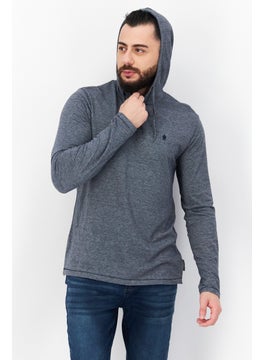 Buy Men Hooded Heather Long Sleeves Sweatshirt, Grey in UAE