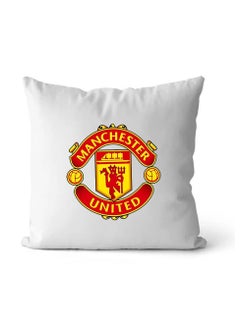 Buy Square pillow with “Manchester United FC logo” printed, white, size 40x40 cm in Saudi Arabia