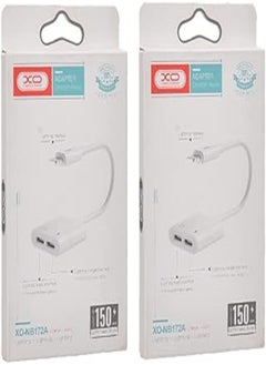 اشتري Xo nb172a 2in1 audio adapter lightning cable to lightning with 5v/2a max output 150mm set of 2 pieces - white في مصر