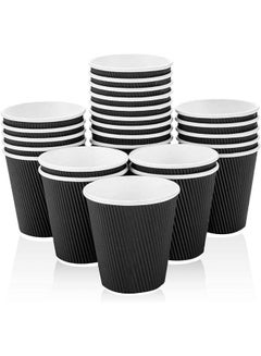 Buy Ripple Coffee Cup Black 8 Ounce Paper Cups Suitable For Home And Office Use 25 Pieces in UAE