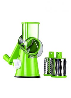 Buy Table Top Drum Grater in Green/Silver/White - Perfect for Grating Cheese, Vegetables, and More with Ease" in UAE