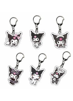 Buy 6pcs/set Cute Cartoon Kuromi Keychain Holder Key Chain Car Keyring Mobile Phone Bag Hanging Jewelry Kids Gifts Cinnamoroll Melody Pendant in UAE