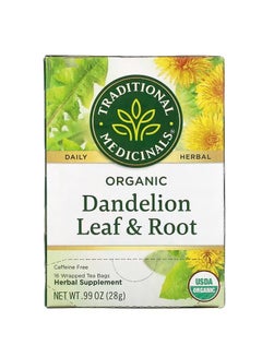 اشتري Herbal Tea, Organic Dandelion Root & Leaf Tea, Naturally Caffeine Free, 16 Wrapped Tea Bags, .99 oz (28 g) في الامارات