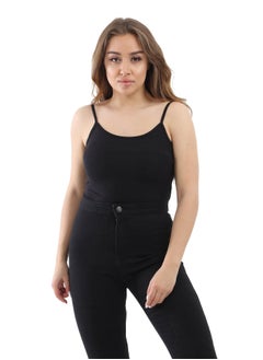 Buy Carina Spaghetti Straps Plain Tank Top  - black in Egypt