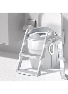 اشتري Potty Training Seat with Step Stool Ladder,Potty Training Toilet for Kids Boys Girls,Toilet Training Potty Seat Sturdy Comfortable Built in Non-Slip Steps Soft Pad for Baby Boys Girls(Grey) في السعودية