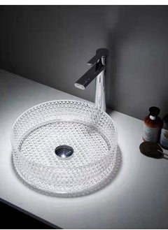 Buy Glass Crystal wash basin 36*36*12cm in Saudi Arabia