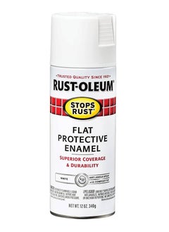 Buy Spray Paint Stops Rust Protective Enamel Flat White 12oz in UAE