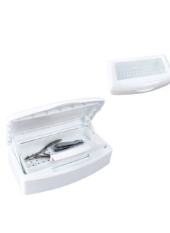 اشتري Nail Tool Sterilizer Box Plastic Sterilizing Tray Disinfectant Box Tool Sterilizer for Nail Implement Tweezers Cuticle Trimmer Scissors Clean Tray Storage for Nail Art Tool في السعودية