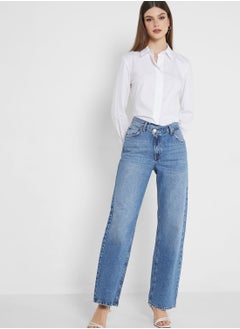 Buy High Waist Straight Jeans in UAE