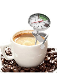 Buy Suitable Thermometer for Coffee and Milk Temperature Silver analog colored in Saudi Arabia