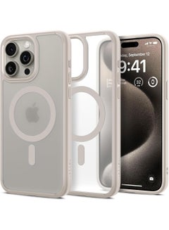 Buy Ultra Hybrid MagFit for iPhone 15 Pro Max Case Cover with MagSafe - Frost Natural Titanium in UAE