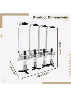 Buy 4 Bottle Dispenser Wall Mounted Shaker Stand Bar Beverage Dispenser Divider Pourer in UAE