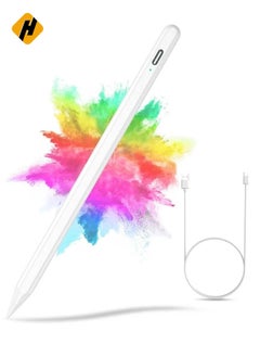 اشتري Stylus Pen for iPad 2018-2022,Stylus Pencil Compatible with Apple iPad 10/9/8/7/6th,iPad Mini 6/5th,iPad Air 5/4/3th,iPad Pro 11''/12,9'',Capacitive pen with 4 Replacement Tips,Palm Rejection (White) في الامارات