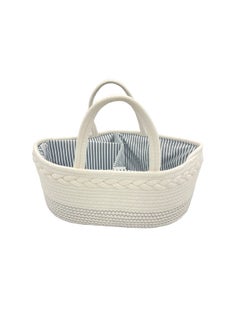 Buy Rope Diaper Caddy White  Organizer for Diapers and Baby Wipes, Cotton Rope Diaper Basket Caddy in UAE