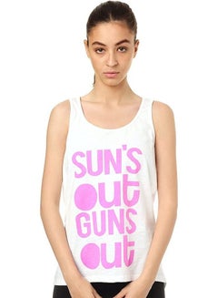 Buy U Athleisure Letter-Printed Scoop-Neck Tank Top with Back CUt-OUt For Women in Egypt