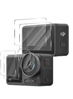 Buy 2 Sets Compatible for DJI OSMO Action 3 Screen Protector Anti Scratch High-Definition Tempered Glass, Screen Protector, Ultra-Clear Tempered Glass Cover Anti-Bubble, Transparent [2+2+2Pack] in Saudi Arabia