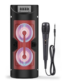 Buy Speaker Bluetooth Karaoke 4 inch With Free Mic Speaker Full Bass Extra Bass with FM RADIO (Red) in Saudi Arabia
