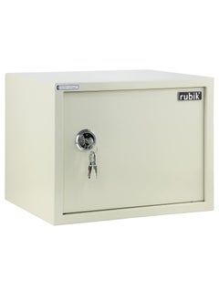 Buy Safe Box Large with Key Lock, A4 Document Size Locker for Home Office Cash Passport Jewelry Security RB30KCN (30x38x30cm) Off White in UAE