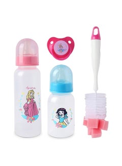 Buy Princess Feeding Combo Gift Set For Baby With Feeding Bottle Soother And Bottle Brush Pack Of 4Pcs TRHA1729 in UAE