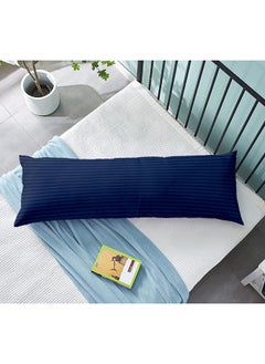 اشتري Krude  Long Body Pillow 1pc, Fabric: 100% Polyester 85 GSM Microfiber 1 cm Stripe Super Soft, Filling: 1300 gm Hollow Fiber Comfort, Breathable & Ultra Soft Size: 45 x 120 cm, Color: Navy في الامارات