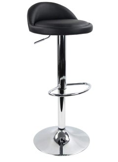 اشتري Swivel Bar Stool Height Adjustable Bar Chair PU Leather Counter Barstools High Chairs Kitchen Island Chairs With Footrest for Home Office Cofe(Black) في السعودية