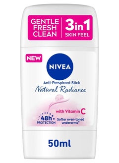 Buy Nivea Deodorant Stick Natural Radiant 50 ml in Saudi Arabia