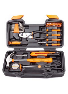 Buy COOLBABY Orange 39 Piece Tool Set  General Household Hand Tool Kit with Plastic Toolbox Storage Case in UAE