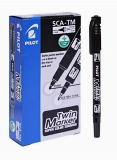 اشتري Pilot Twin Marker 12-Pieces Double Sided Fine Black في الامارات