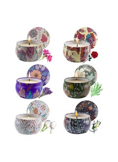 Buy Scented Candles Aromatherapy Soy Set, Natural Wax Travel Tin Fragrance Relaxing Stress Relief Aroma Home Bath Spa Yoga Candle Gift for Women 6x2.5oz Pack in Egypt