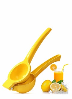 Buy 2-In-1 Manual Citrus Press Lemon Squeezer, Fruit Juicer Lime Metal, Professional Hand Kitchen Tool, Easy to Clean, To Squeeze Juicer, Yellow in UAE