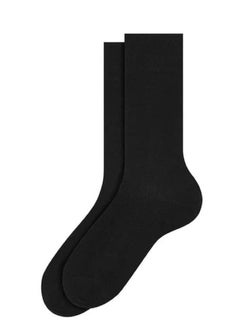 Buy Elegant Men's Socks Pack/Set of 3, (Black Colour), Cotton Solid/Plain Regular/Full/Mid Calf/Crew Length Socks in UAE
