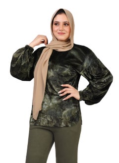 Buy Tie Dye Velvet Sweatshirt  - Olive in Egypt