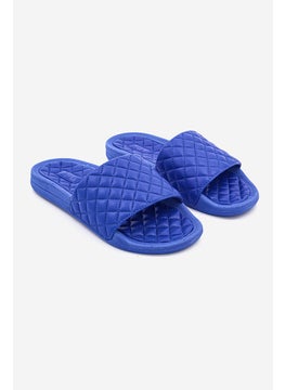 Buy Women Quilted Slip On Lusso Slide Slipper, Blue in Saudi Arabia